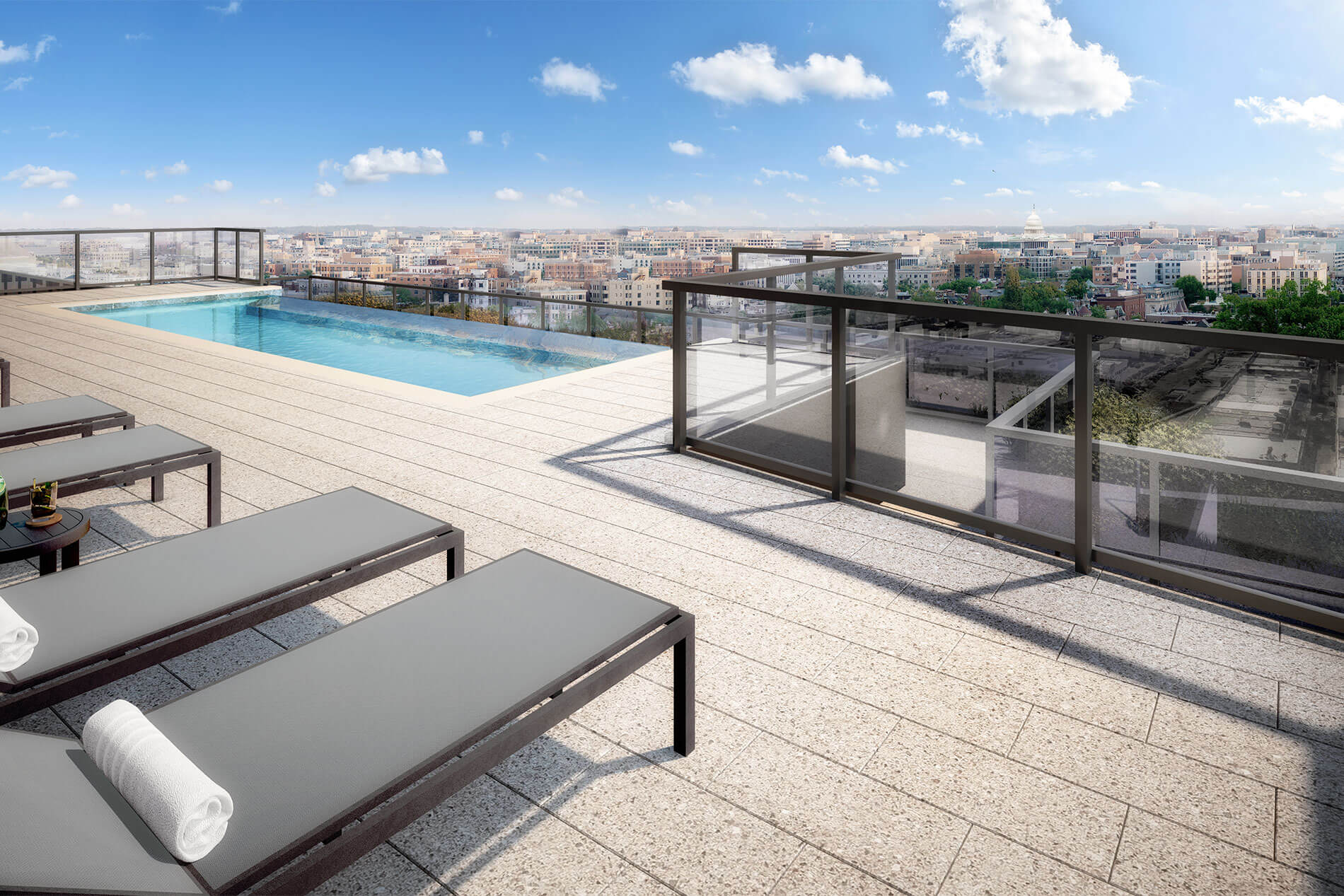 The MO pool deck daytime rendering