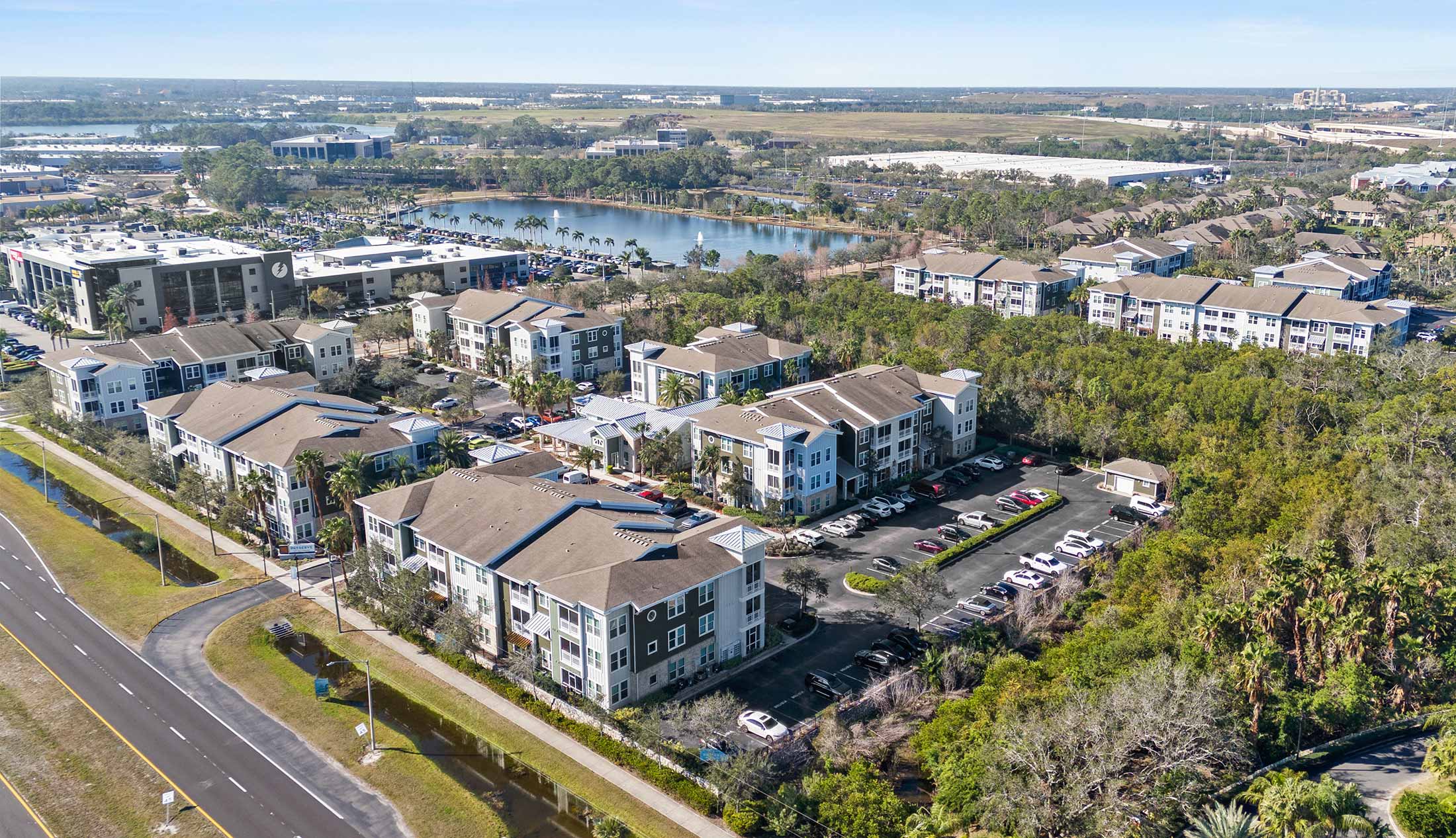 The Preserve at Gateway drone building exterior