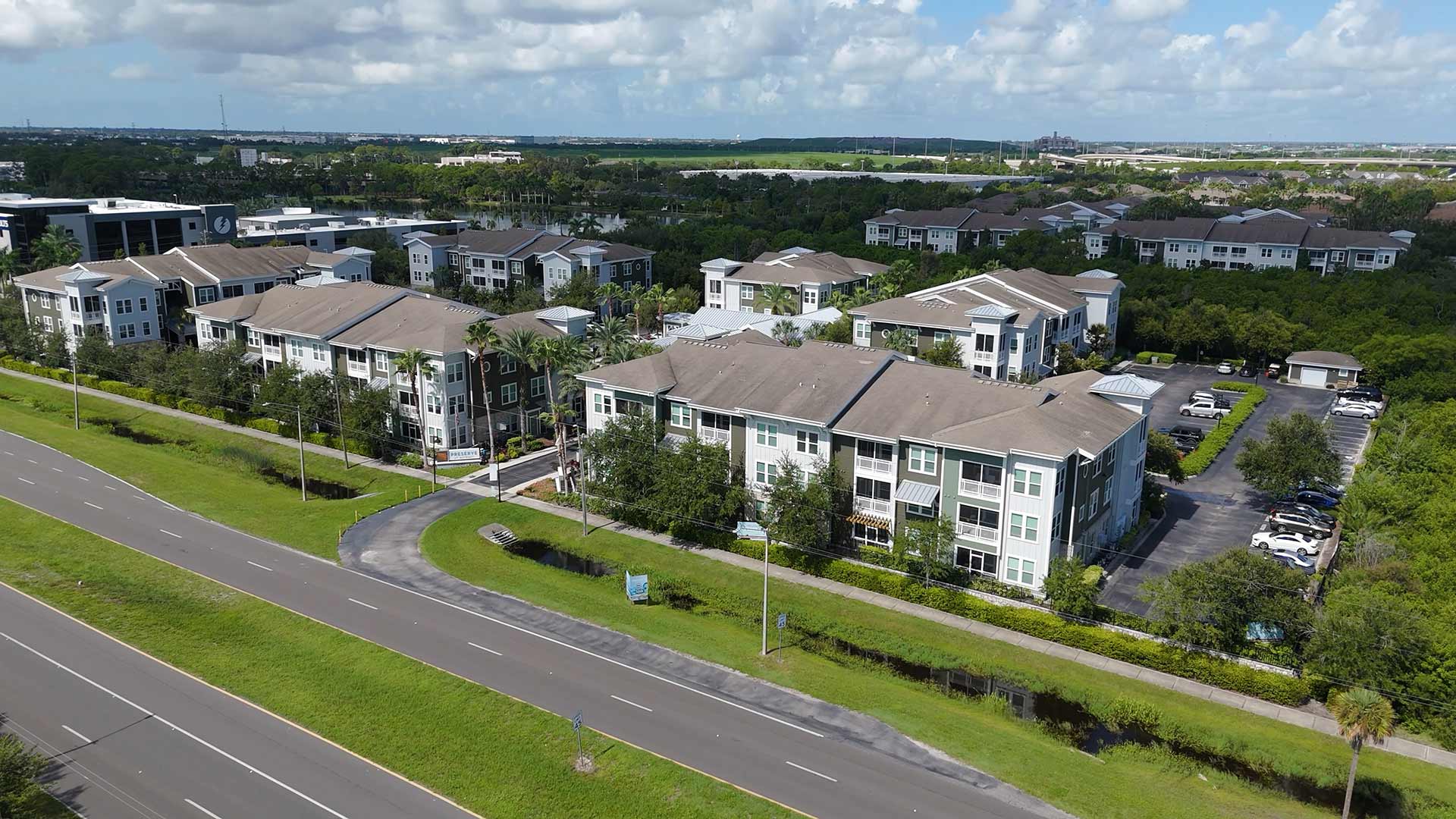 aerial view of Preserve At Gateway apartments in St. Petersburg neighborhood of Tampa