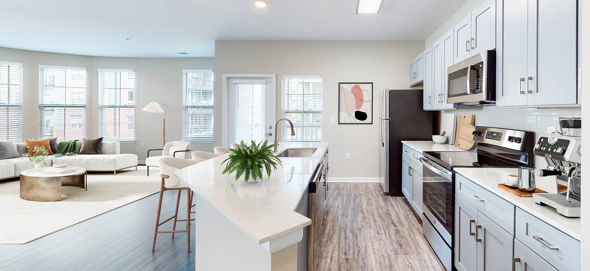 Quarters At Towson staged kitchen