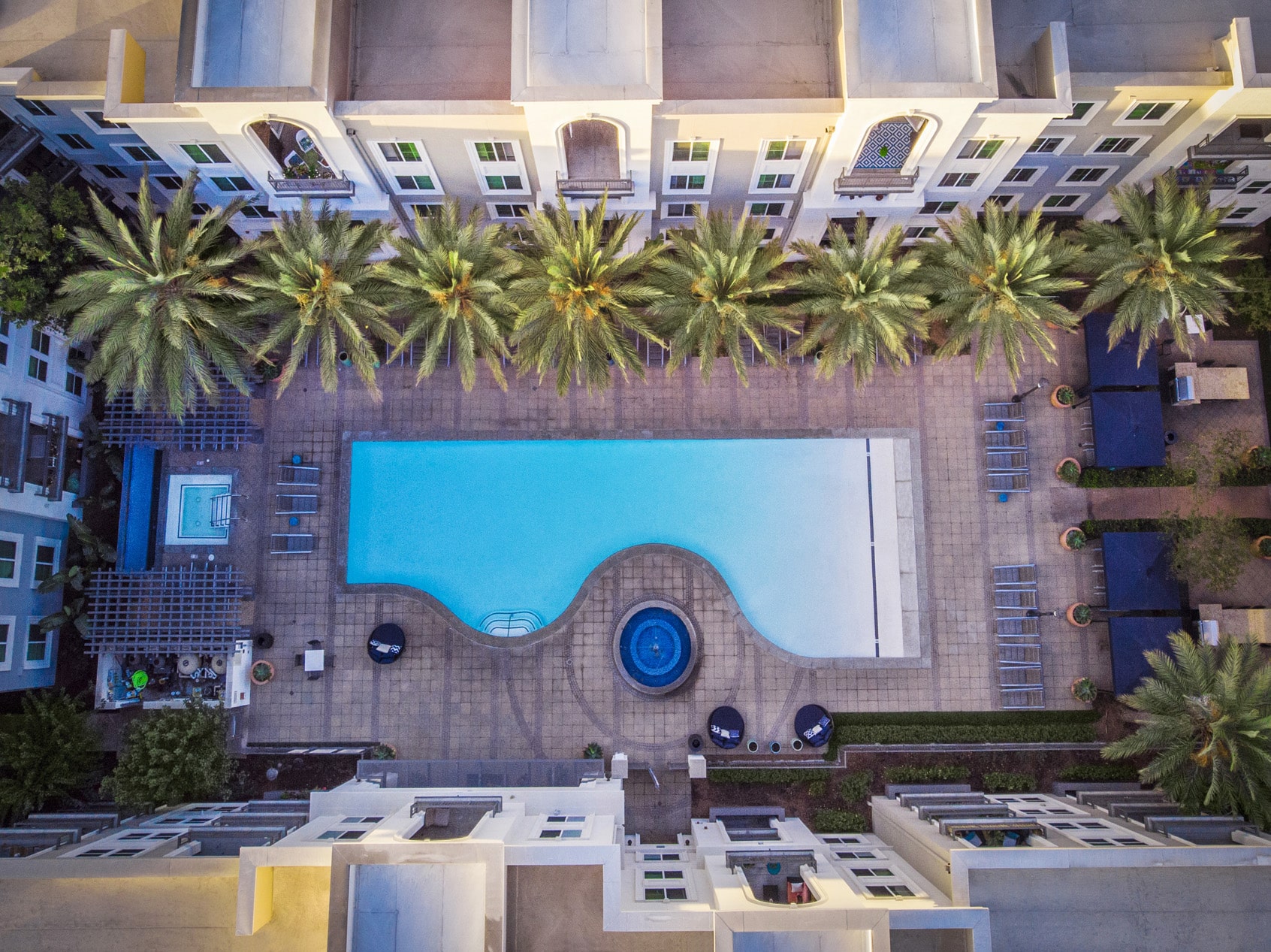 The Residences at Bella Terra Pool Drone Shot