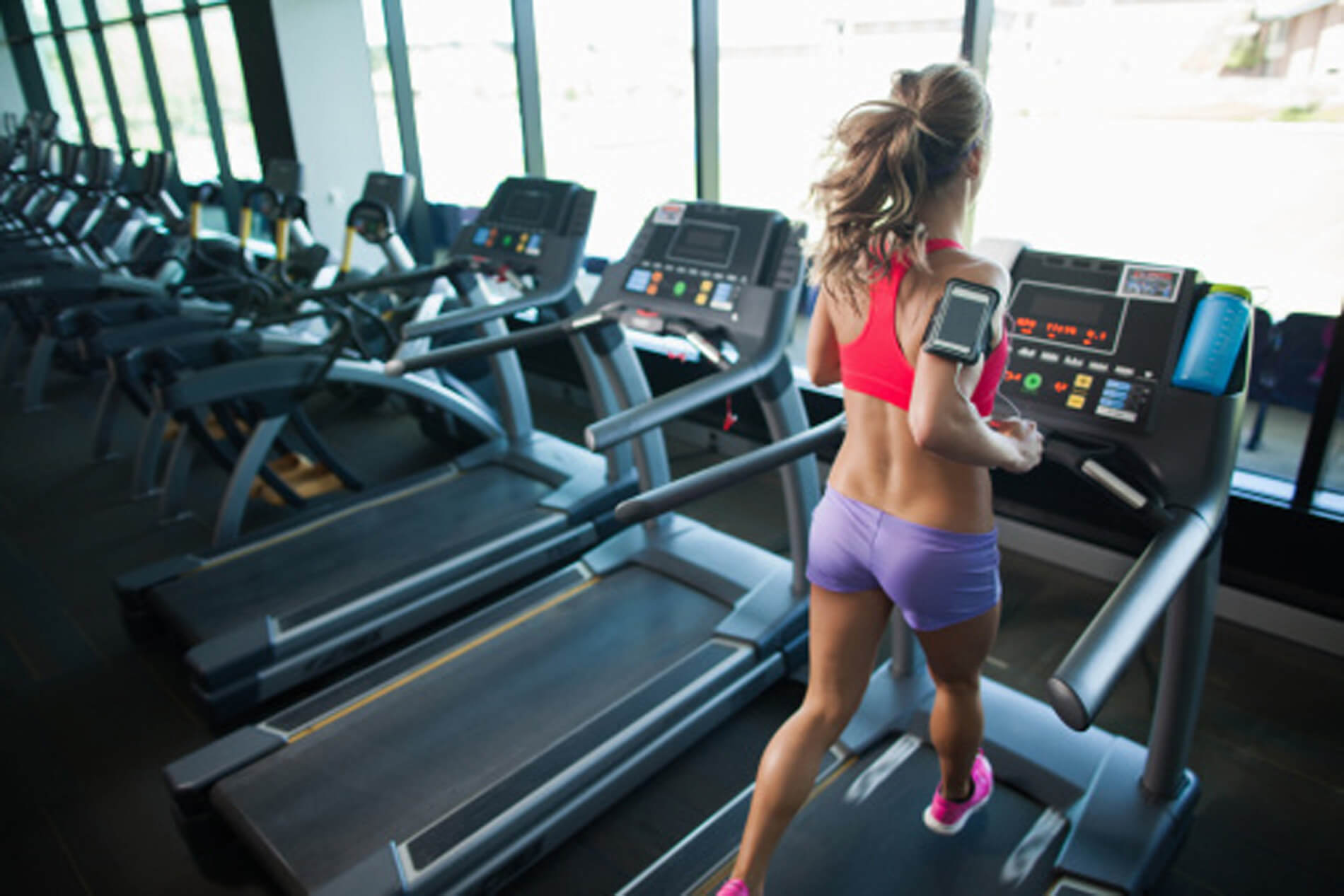 Woman running on treadmill