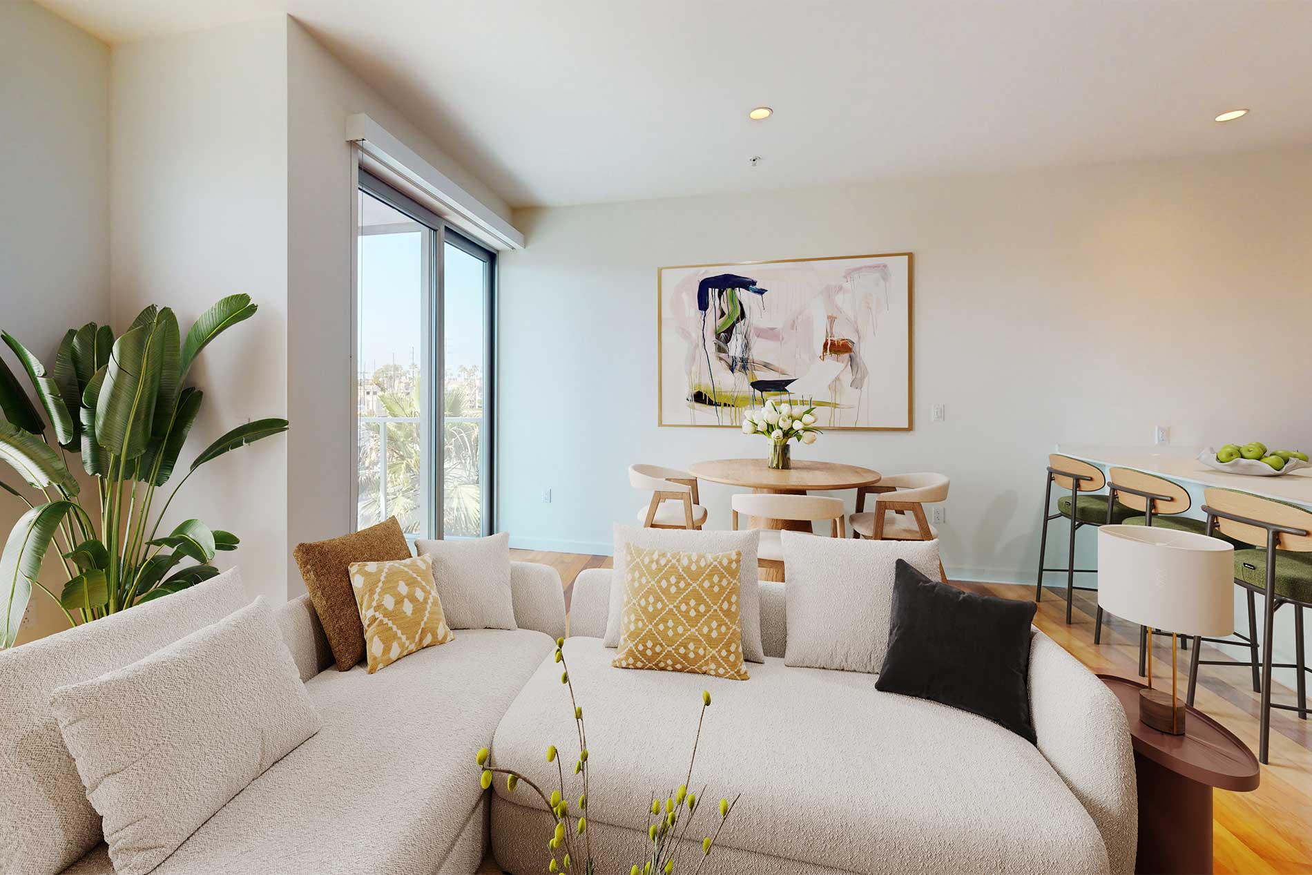 Pacific City apartment living room