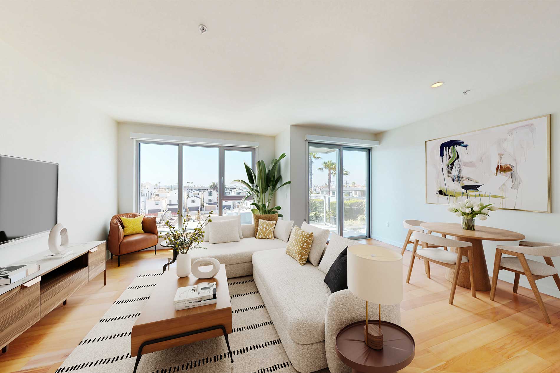 Pacific City apartment living room