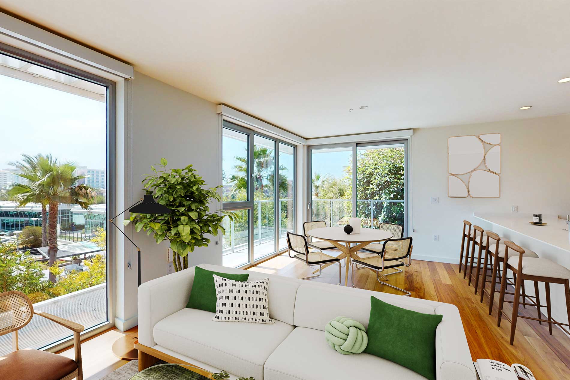 Pacific City apartment living room
