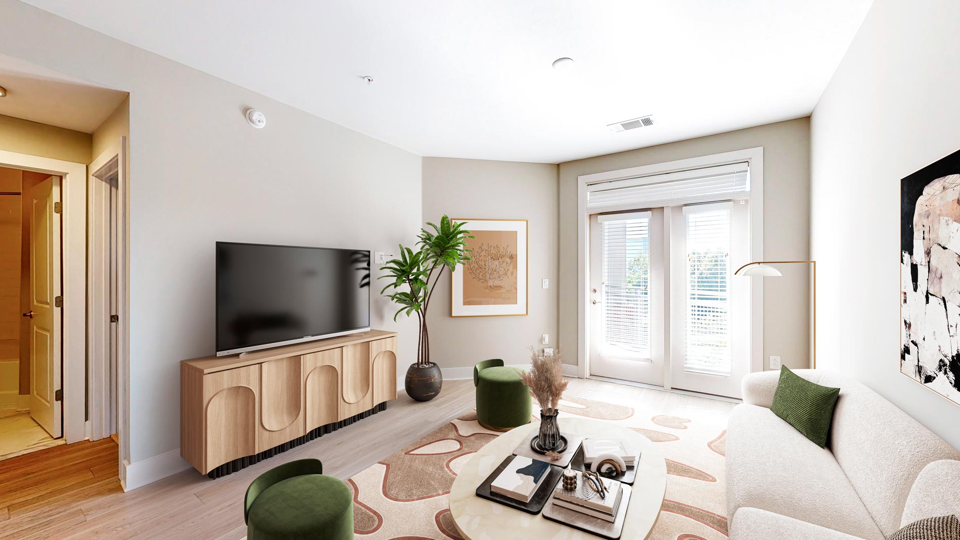 The Smith staged living room