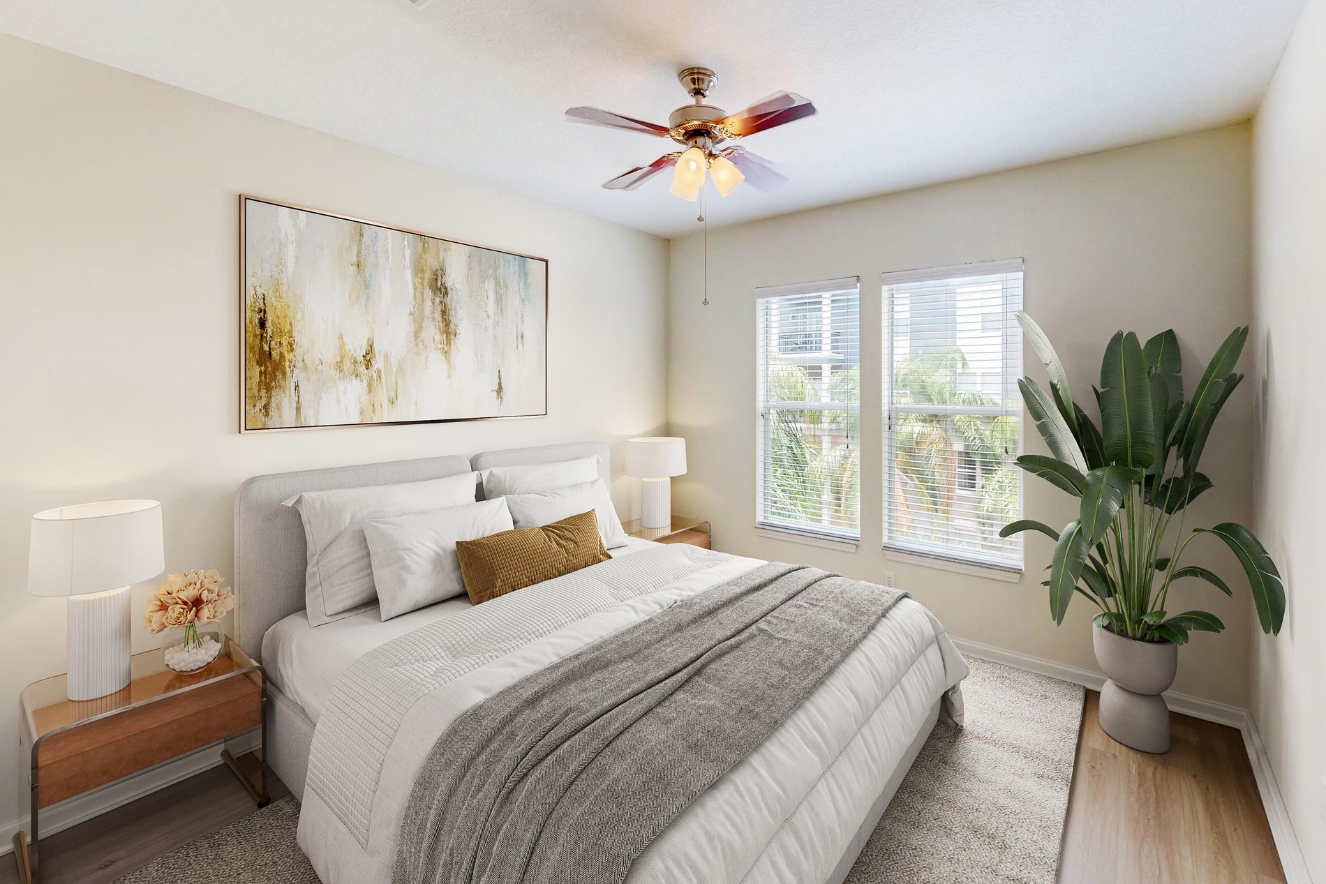 Vintage Lofts staged bedroom