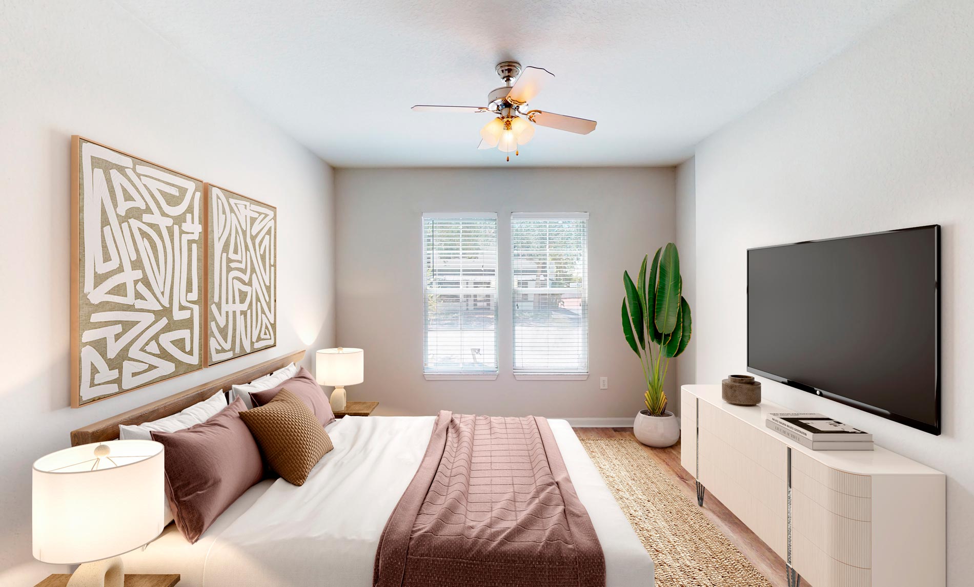 Vintage Lofts staged bedroom