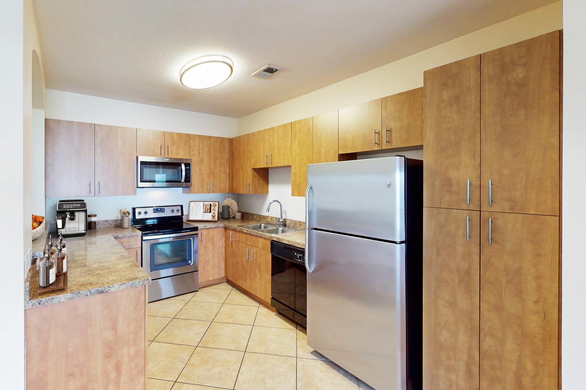 Vintage Lofts staged kitchen