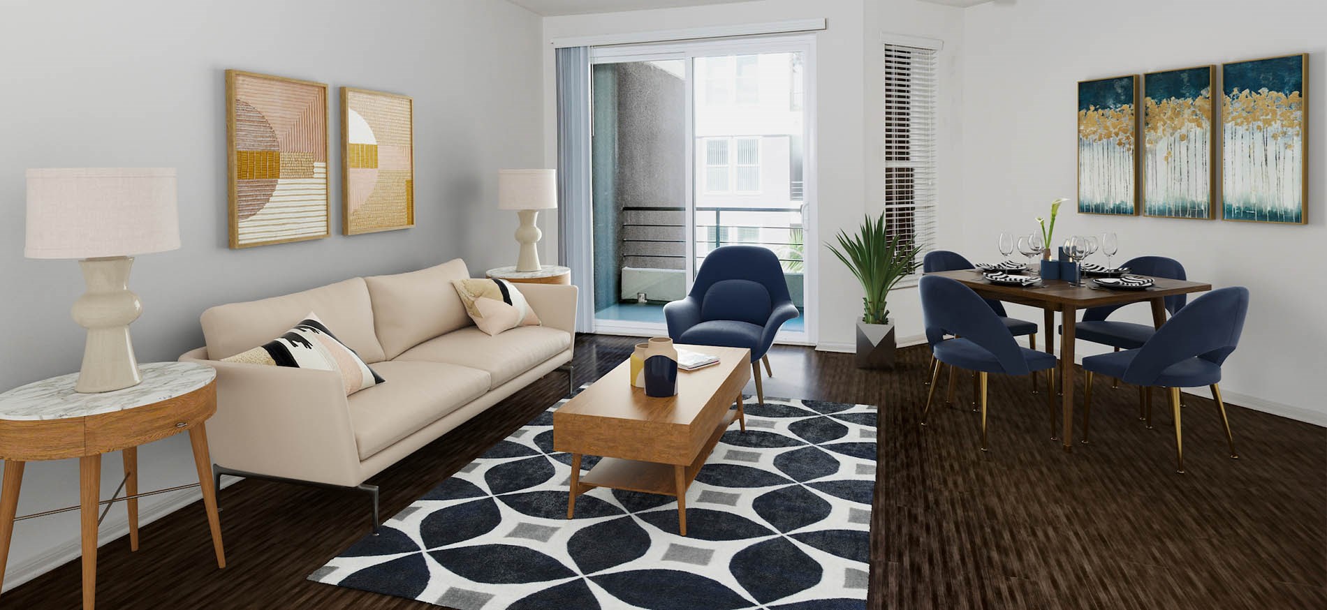 The Westerly on Lincoln apartment living room