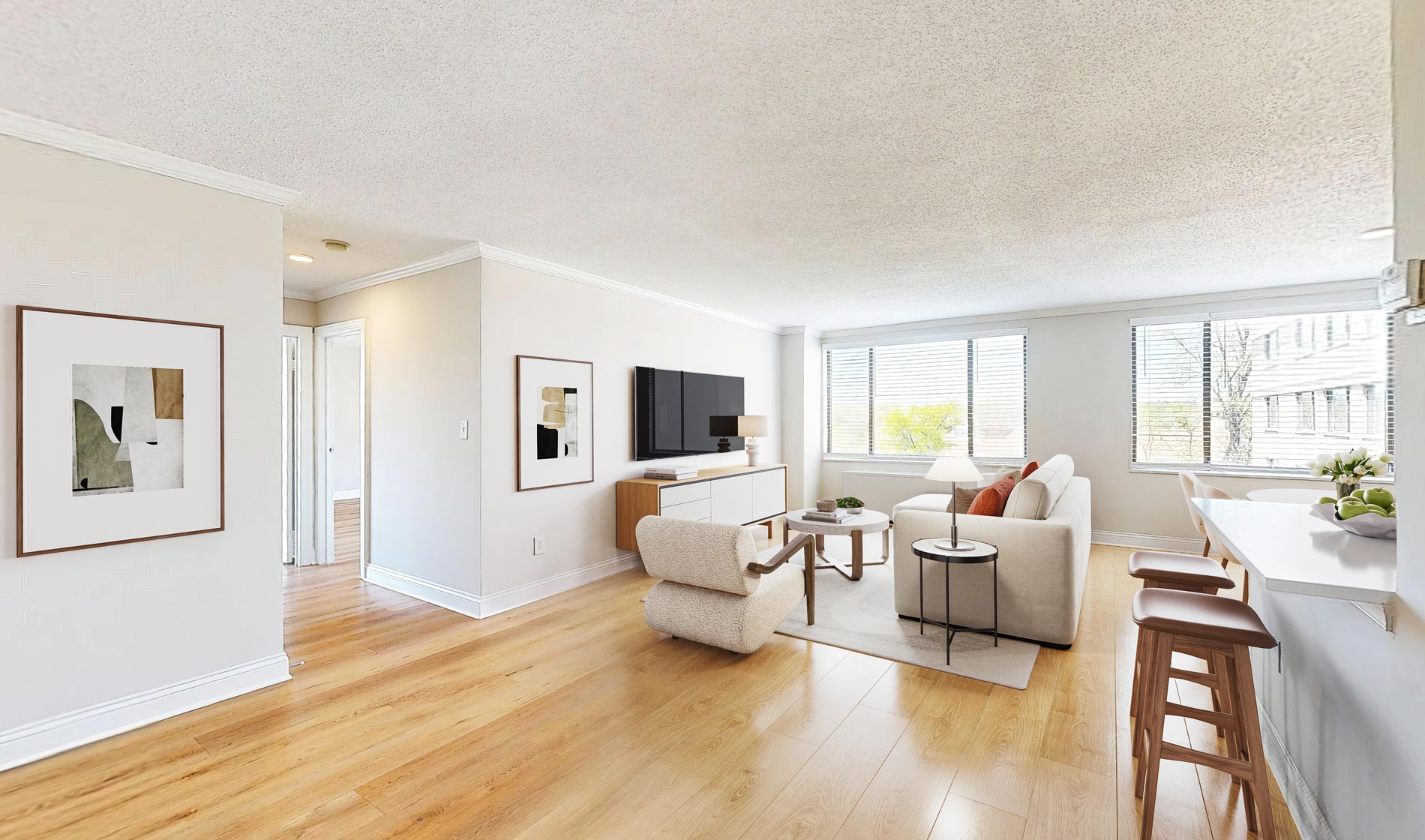 The Whitmore staged living room