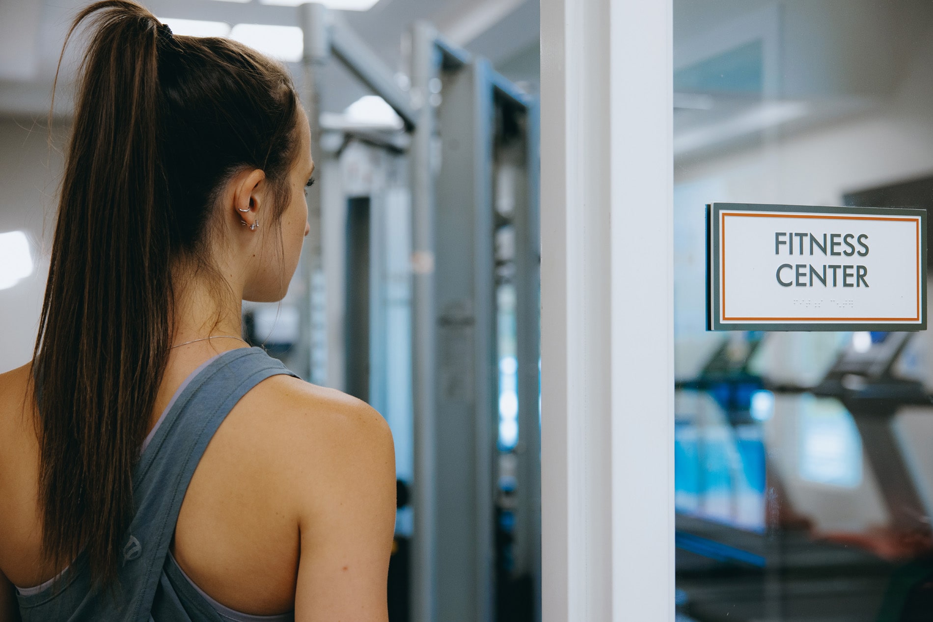 Union Place woman in fitness center