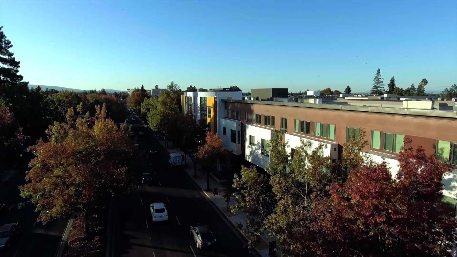VERVE aerial building exterior and trees