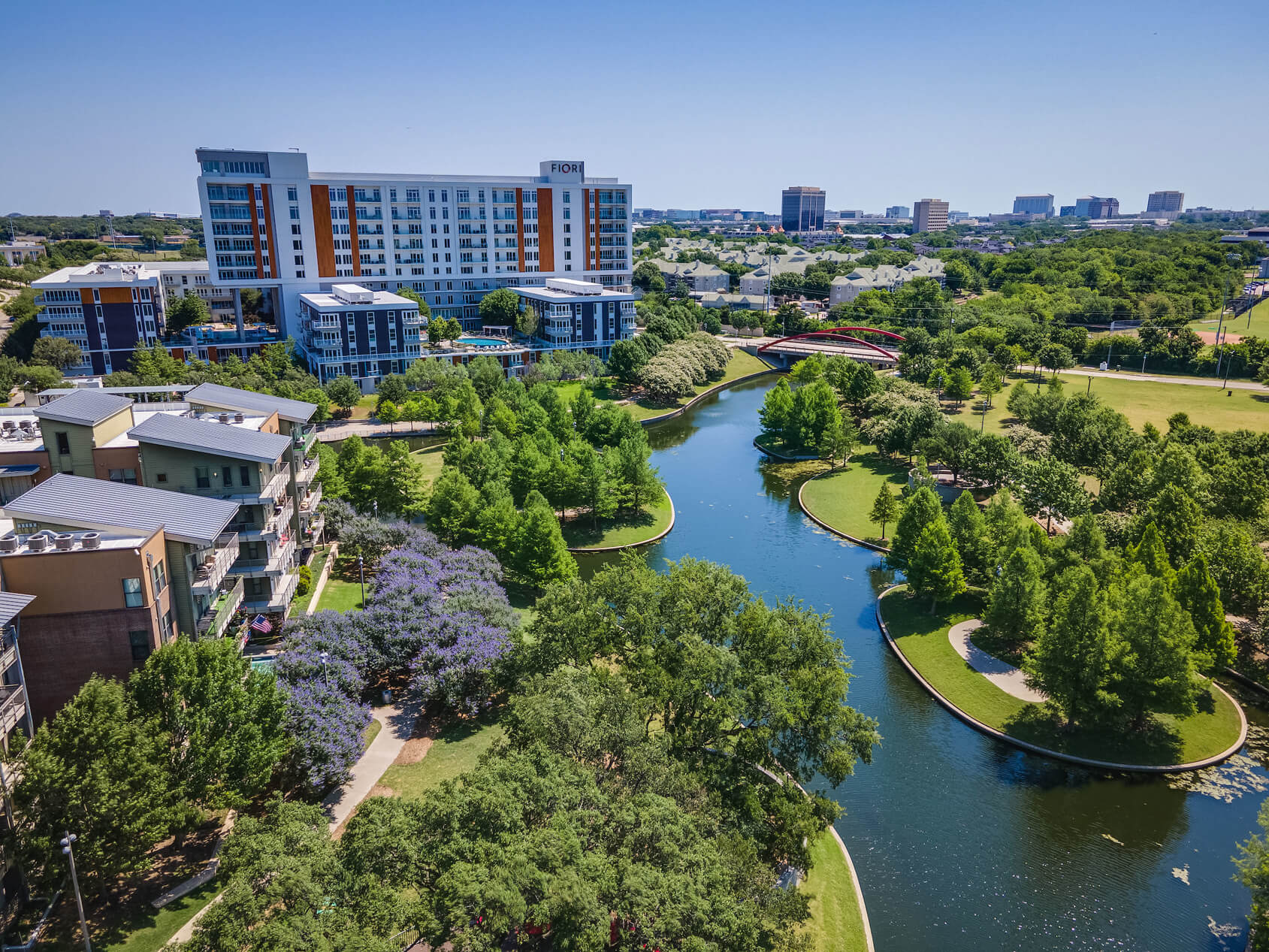 Villas at Fiori aerial view of Vitruvian neighborhood