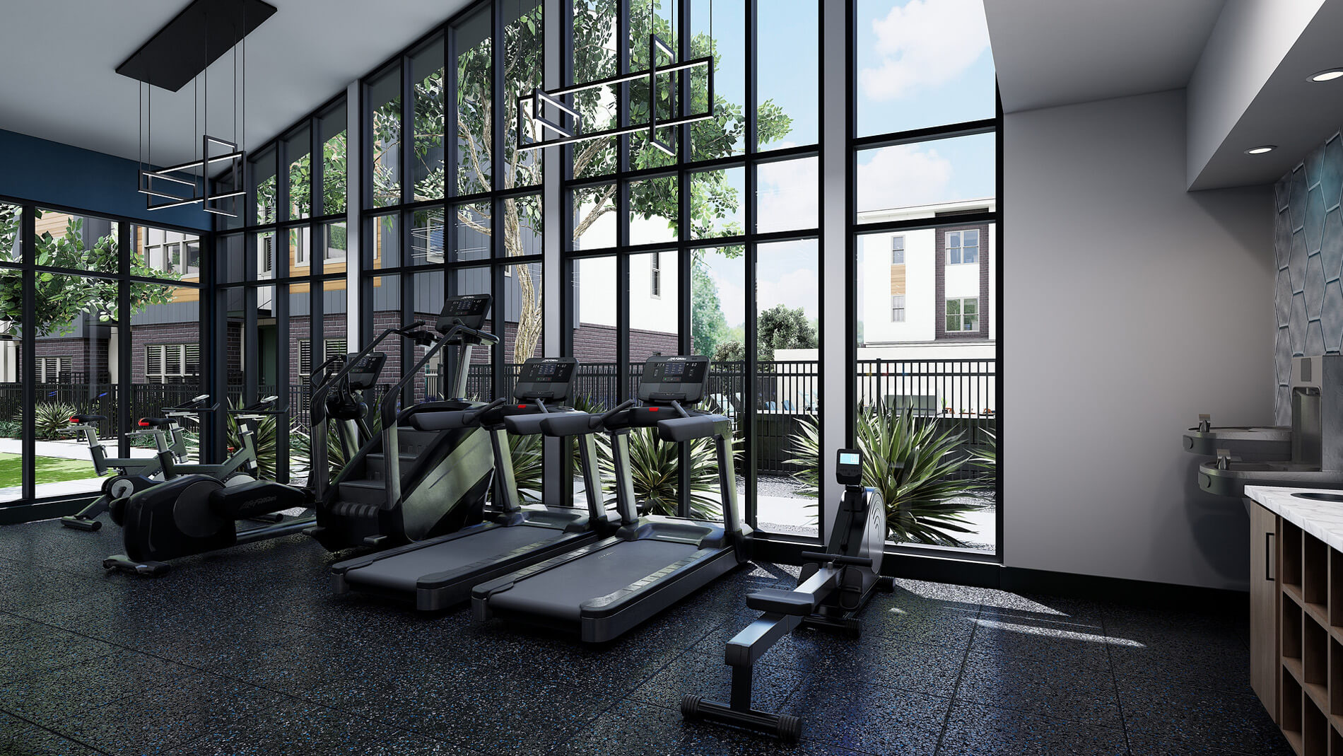 Villas At Fiori Rendering Clubhouse Fitness Cardio
