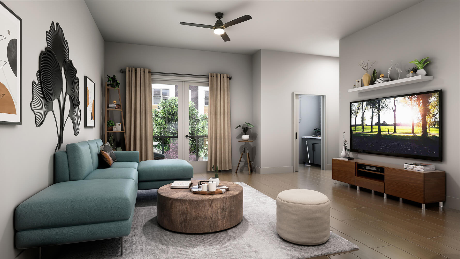 Villas At Fiori Rendering unit living room