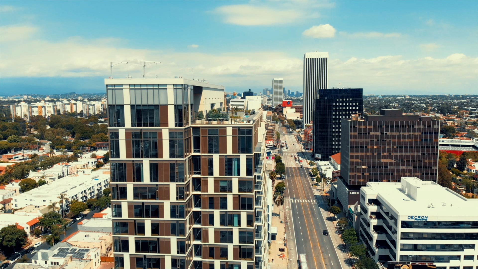 VISION on Wilshire drone building exterior