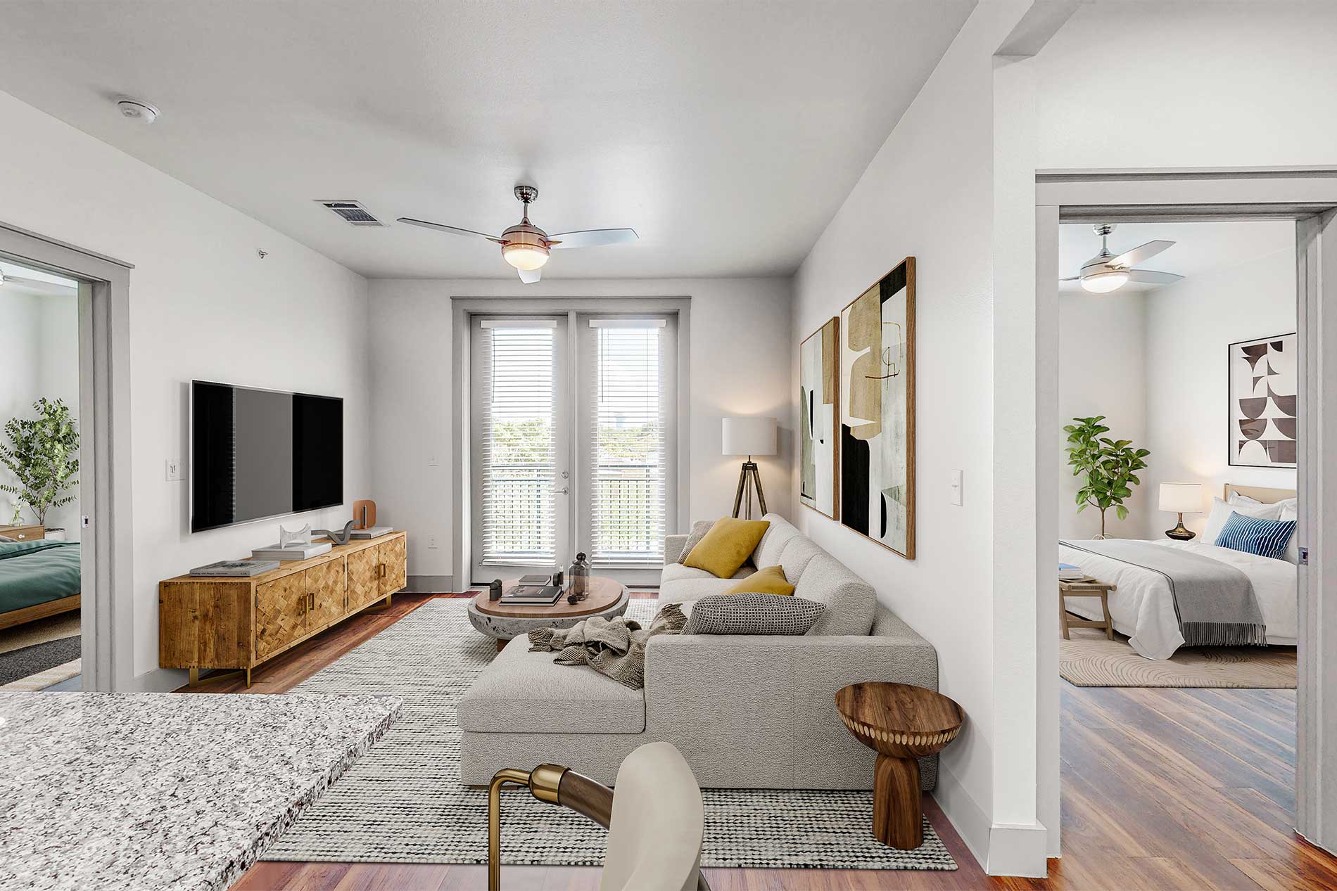Vitruvian West apartment living room