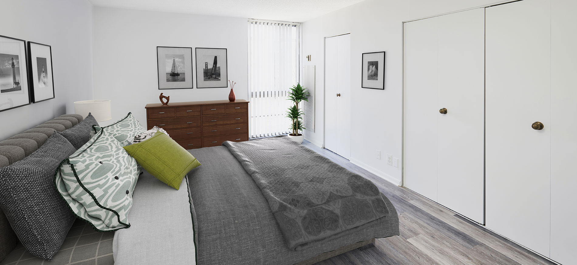 Waterside towers bedroom virtually staged