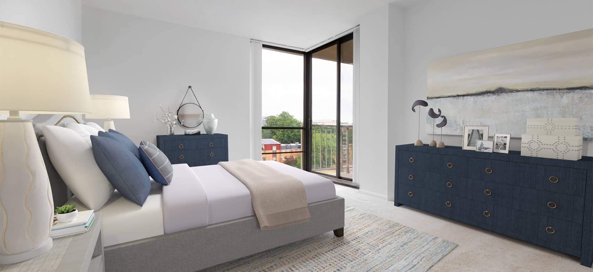 Waterside Towers Bedroom staged by RooOmy