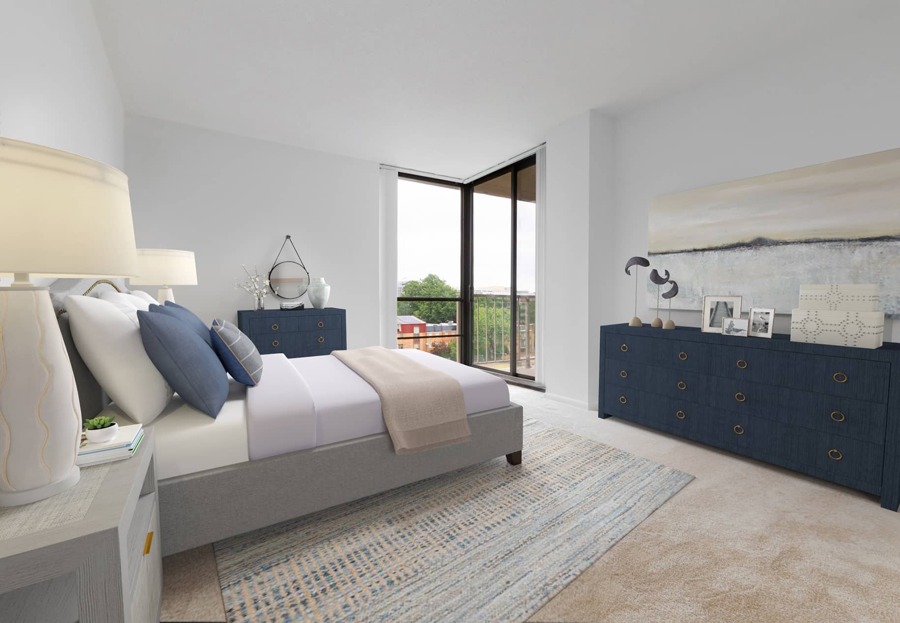 Waterside Towers Bedroom staged by RooOmy