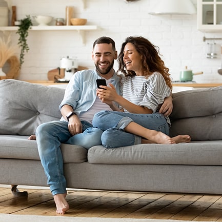 Man and woman on couch