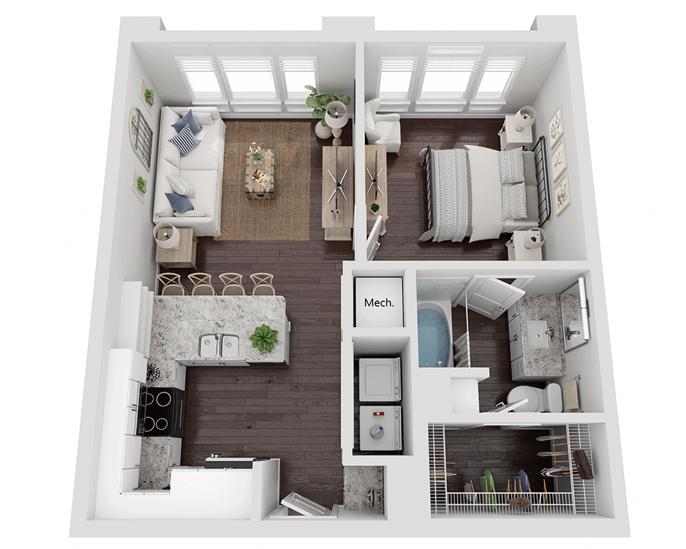 One Bedroom A1C floor plan