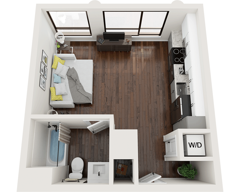 Studio E1A22 floor plan