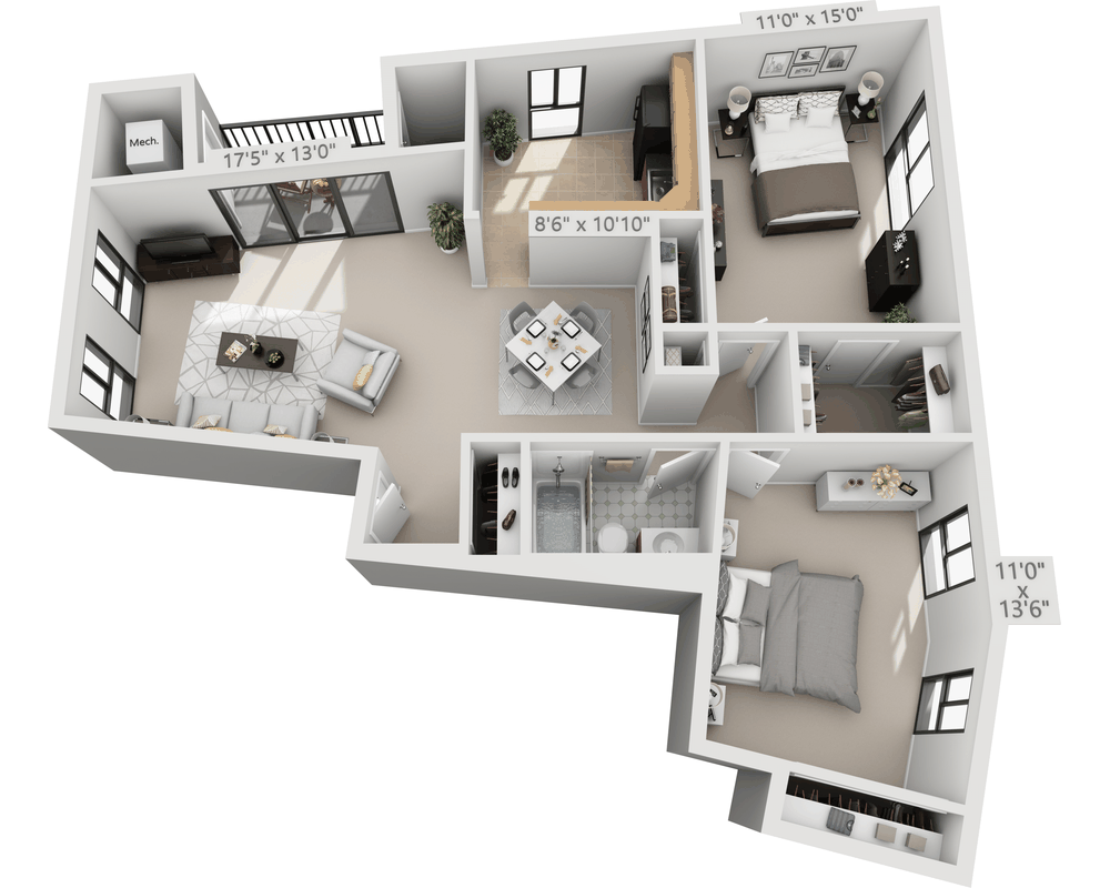 Garden (2 Bedroom Duplex) floor plan
