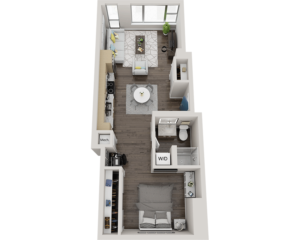 One Bedroom A1H floor plan