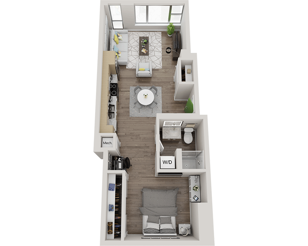 One Bedroom A1H floor plan