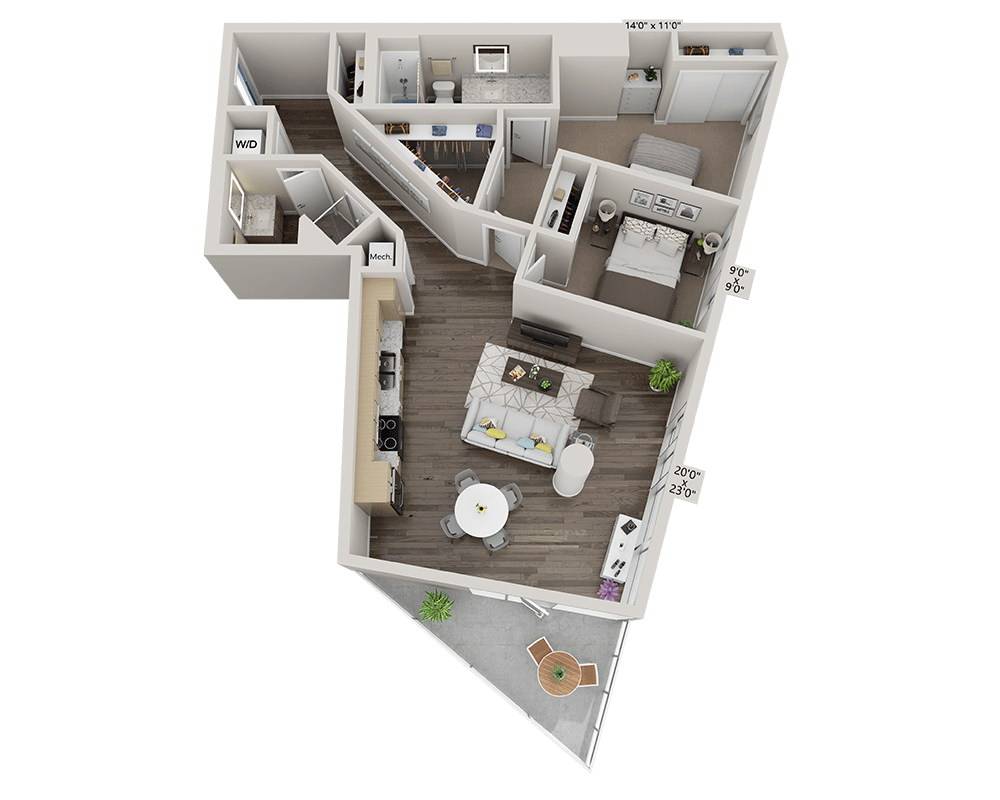 Two Bedroom B2G floor plan