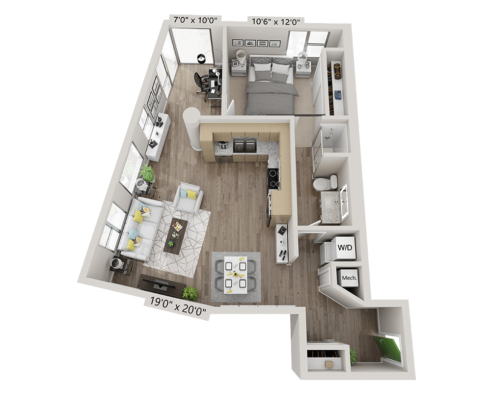One Bedroom A1BD floor plan