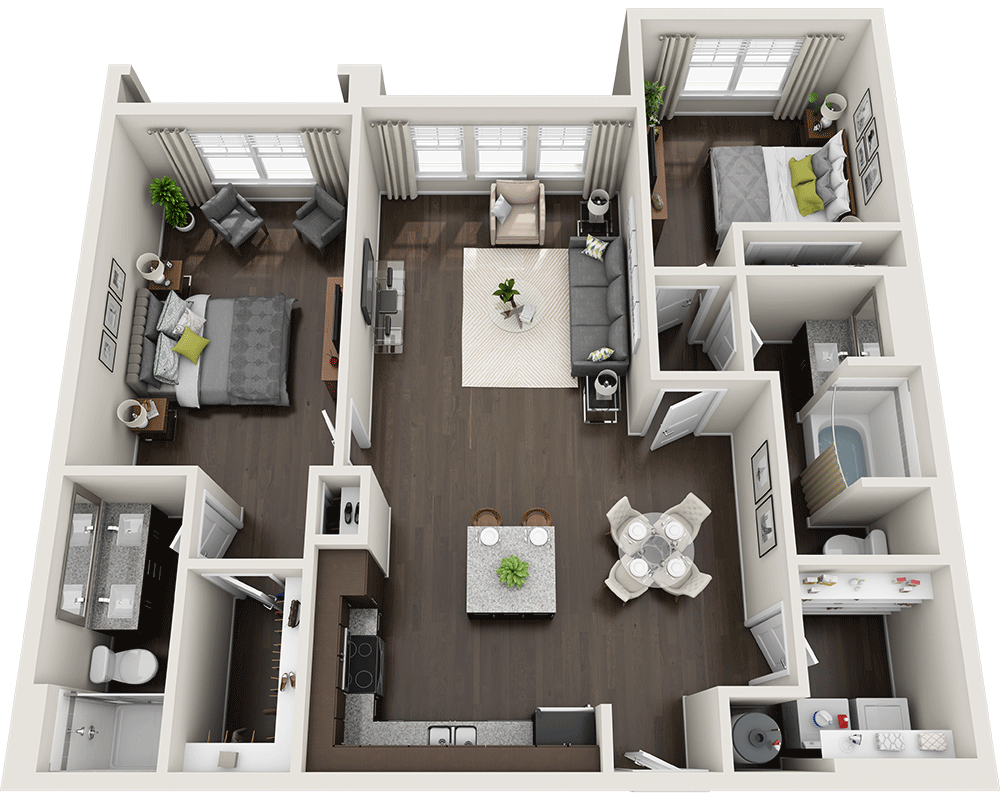 Two Bedroom B2B floor plan