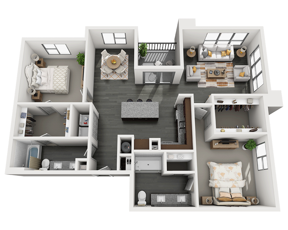 Two Bedroom B2G floor plan