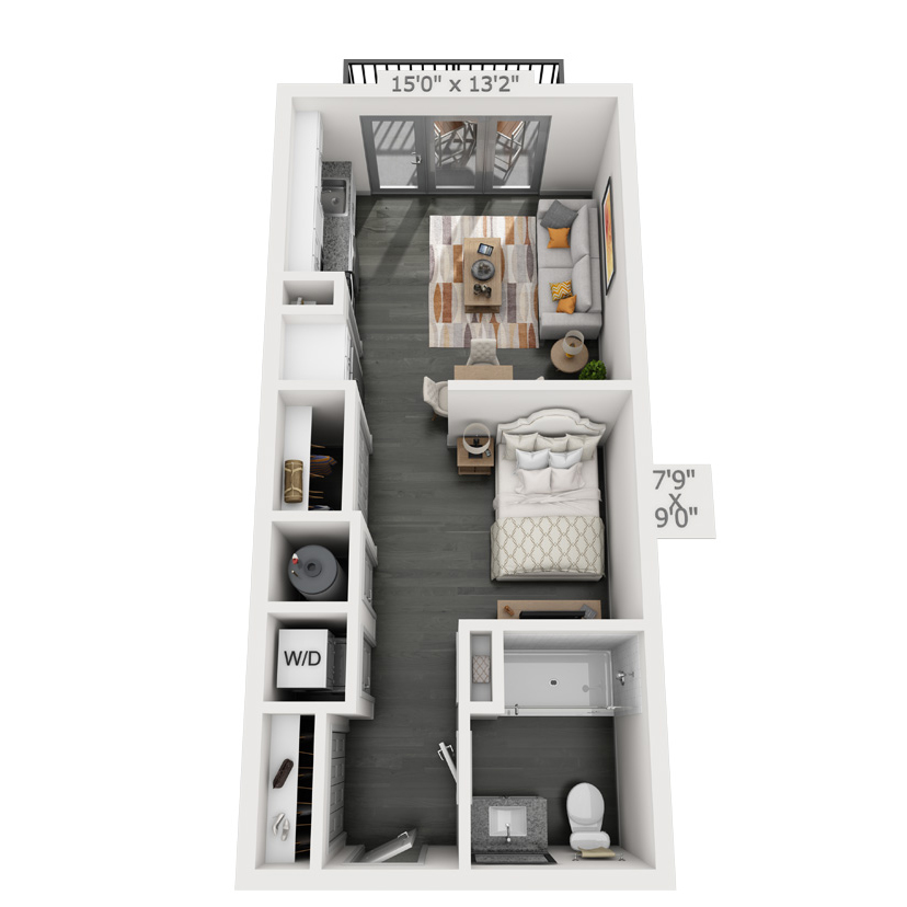 Studio E1A floor plan