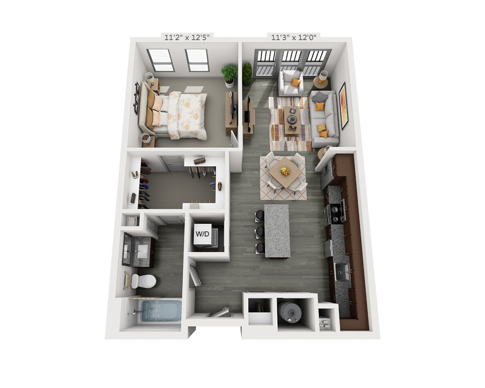 One Bedroom A1E floor plan