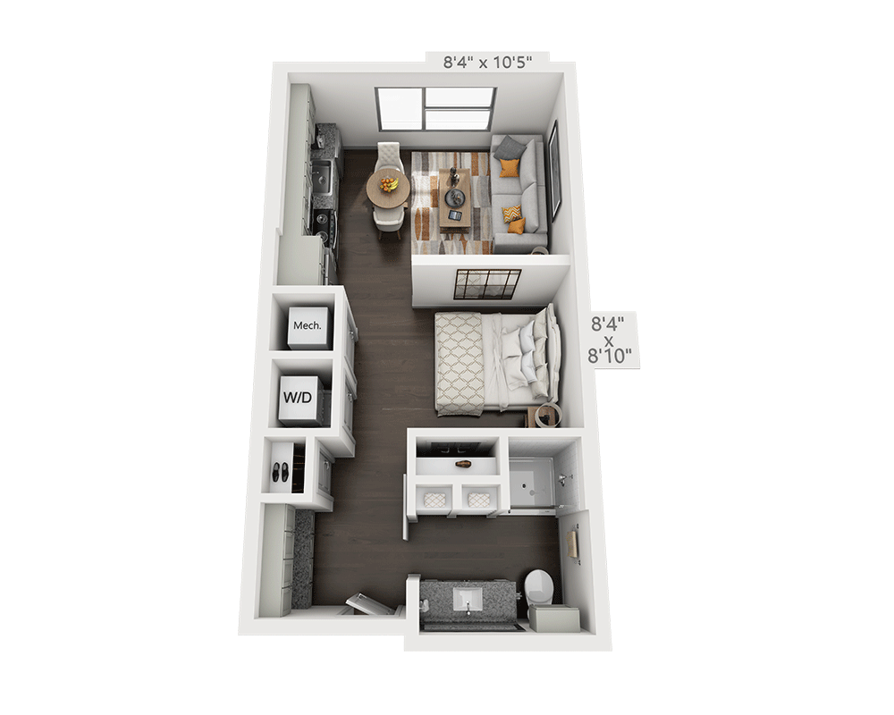 Studio E1B-II floor plan