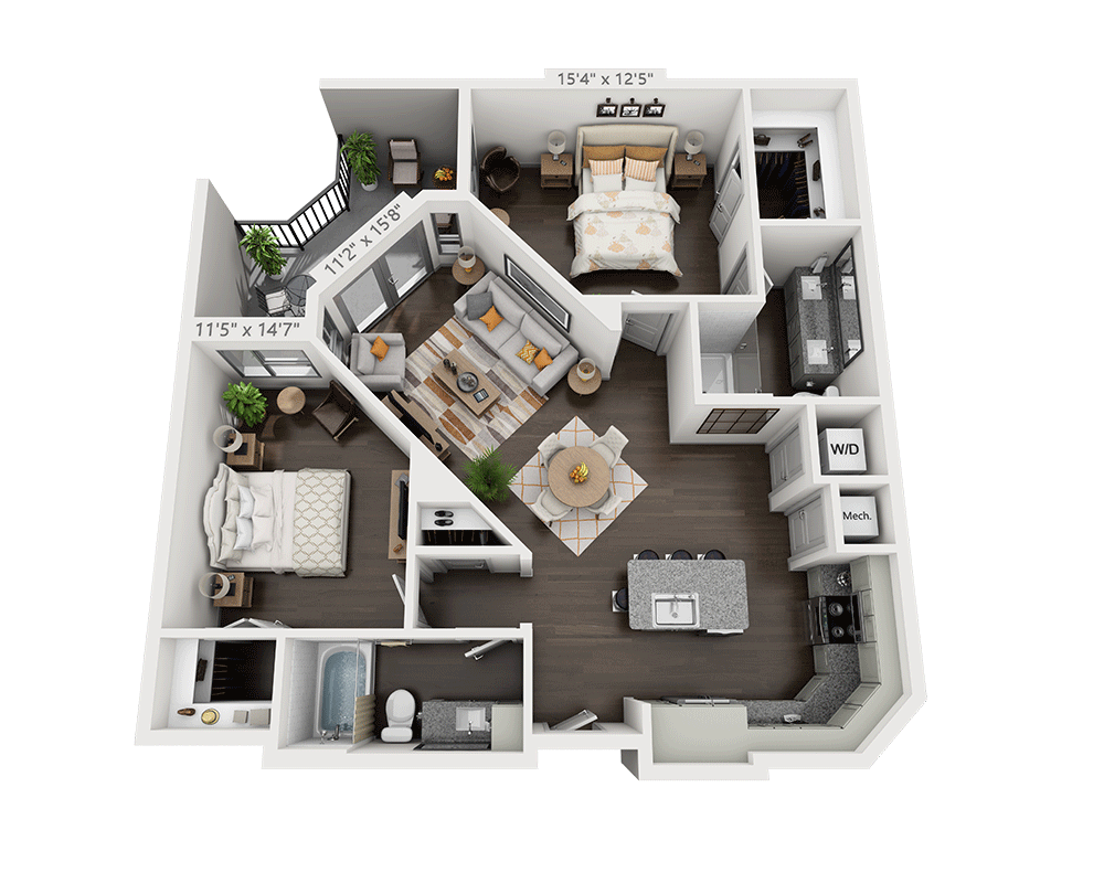 Two Bedroom B2J-II floor plan