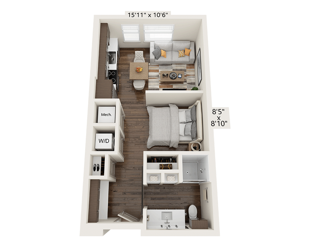 Studio E1A-III floor plan
