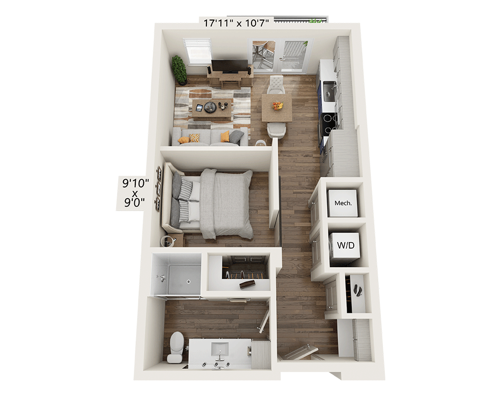 Studio E1C-III floor plan