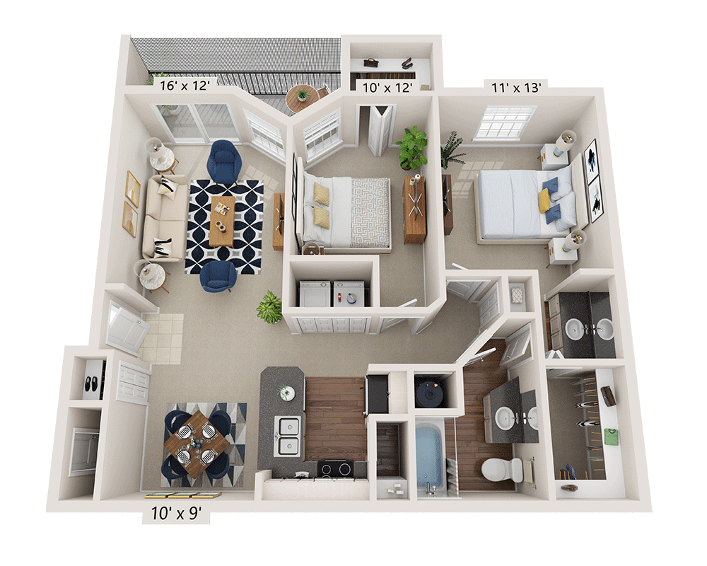 Two Bedroom B1 floor plan