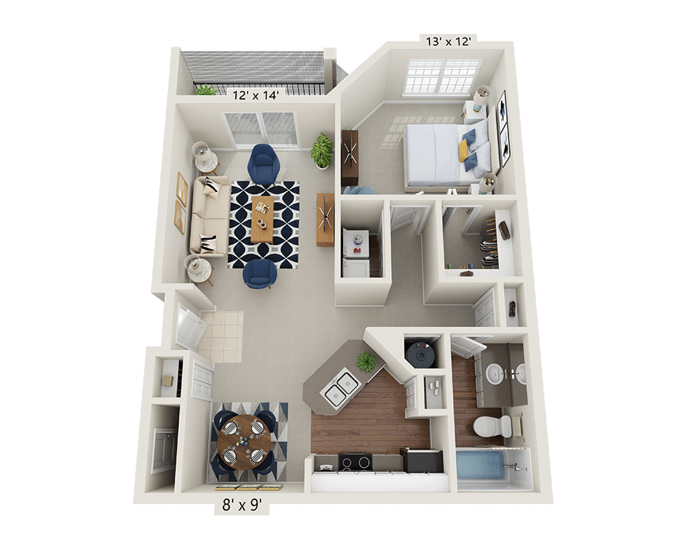 One Bedroom A1 floor plan