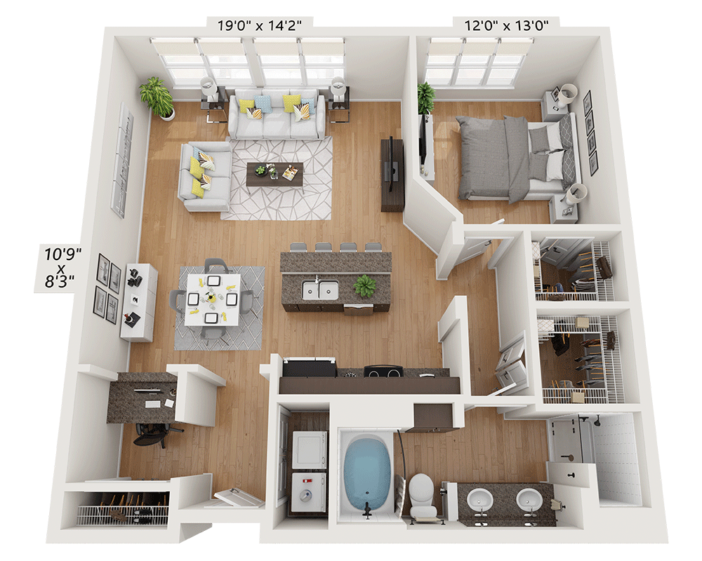 Plan D (A1D) floor plan
