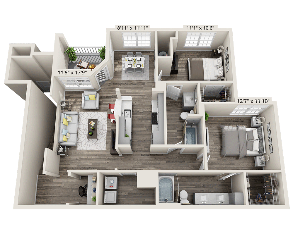 Plan F2 (B2A) floor plan
