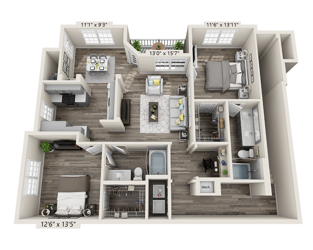 Plan H2 (B2D) floor plan