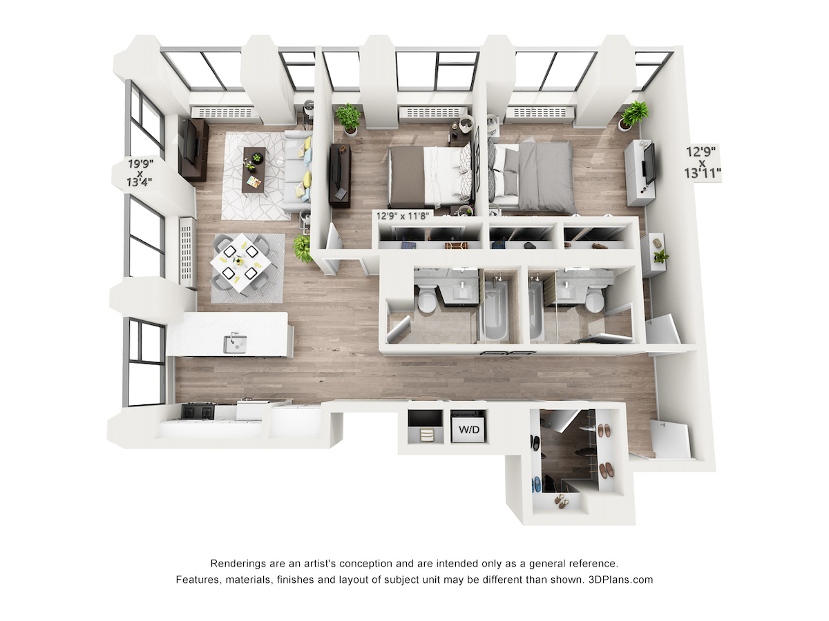 Two Bedroom A floor plan