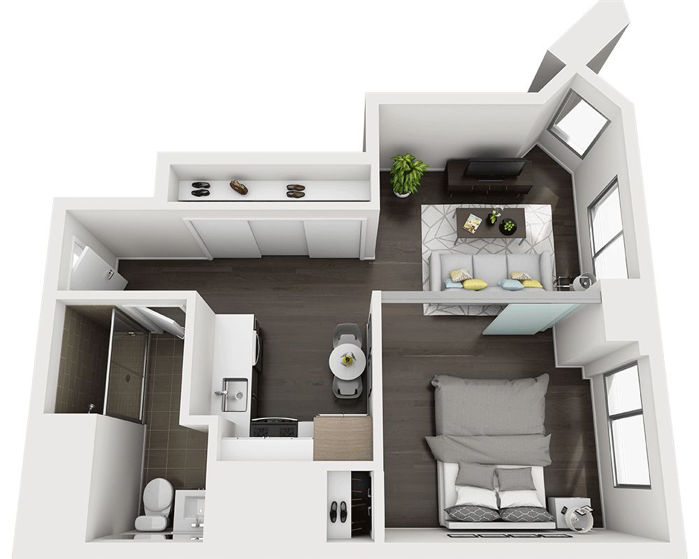 One Bedroom A1A floor plan