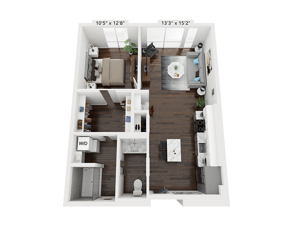 One Bedroom A1P floor plan