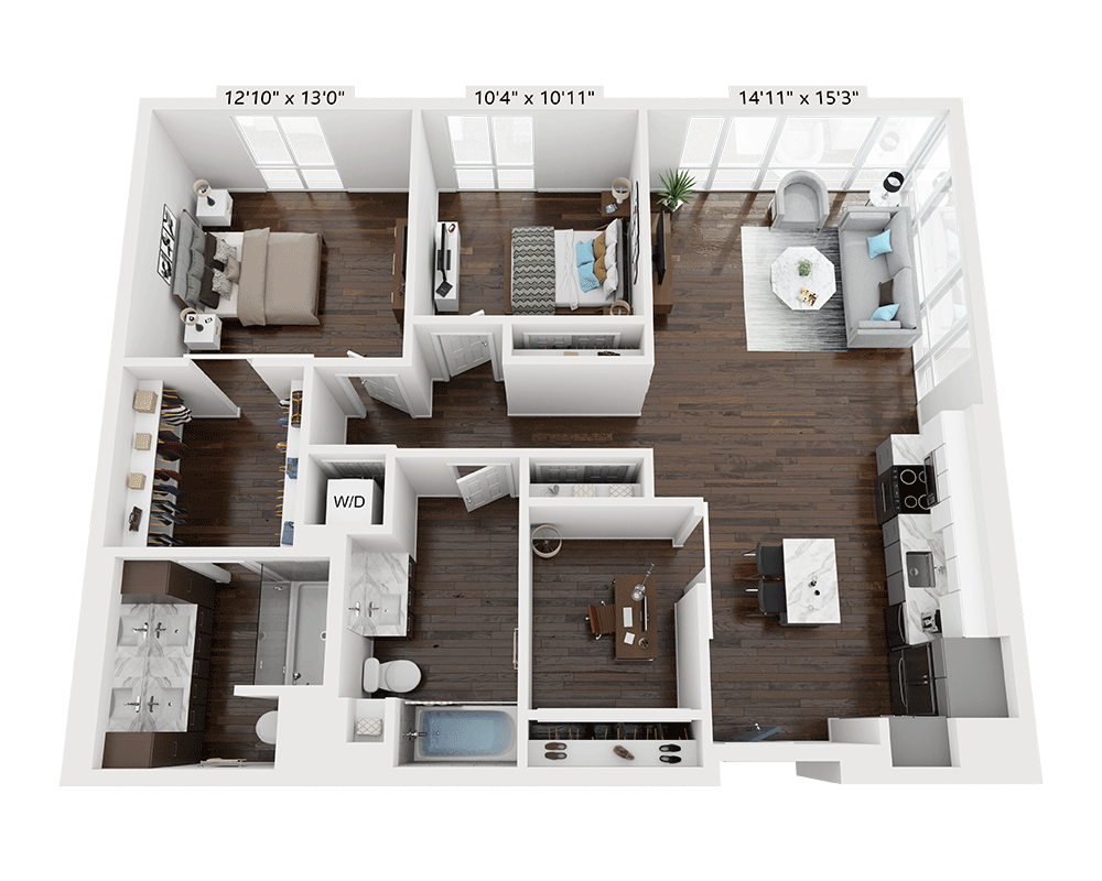 Two Bedroom B2CD floor plan